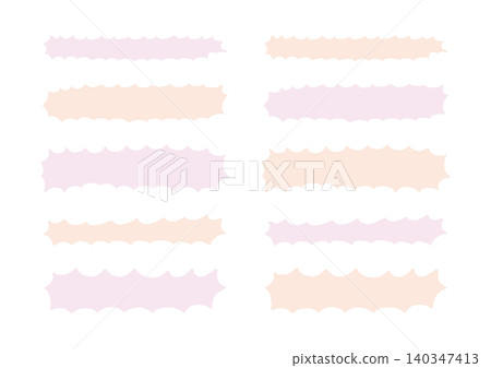 A set of jagged, horizontally elongated, hand-drawn shapes (pink and orange) A set of jagged, horizontally elongated, hand-drawn shapes (pink and orange) 140347413