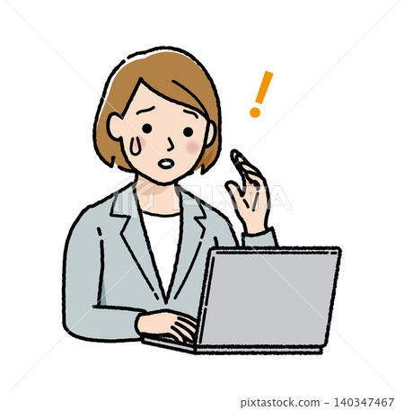 女企業家因電腦故障而感到驚訝 女企業家因電腦故障而感到驚訝 140347467