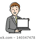 A businessman showing his laptop screen 140347478