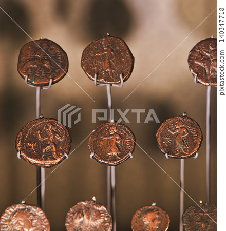 Set Of Ancient Coins of North Indian and Central Asian Kushan Empire -approximately 30 375 CE-, main coins issued were gold. Gold coins of king Havishka and king Vasudeva I. Set Of Ancient Coins of North Indian and Central Asian Kushan Empire -approximately 30 375 CE-, main coins issued were gold. Gold coins of king Havishka and king Vasudeva I. 140347718