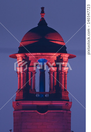 Illuminated Cupola of the Secretariat Building in Delhi Illuminated Cupola of the Secretariat Building in Delhi 140347723