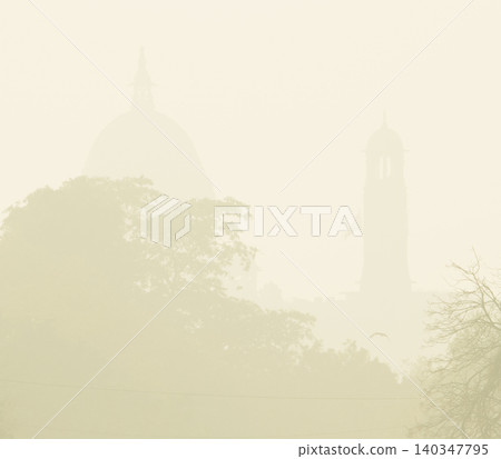 Government Buildings Hidden in Dense Delhi Smog Government Buildings Hidden in Dense Delhi Smog 140347795