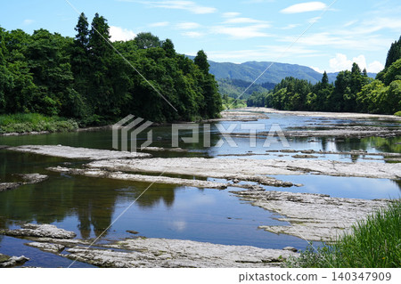 Yamagata Prefecture, Shirataka Town, Mogami River Yamagata Prefecture, Shirataka Town, Mogami River 140347909