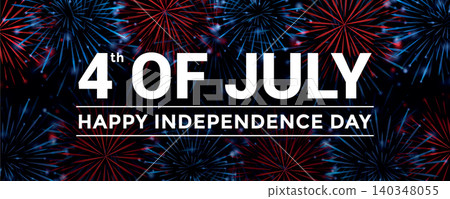 happy Independence day 4th of july USA anniversary firework vector illustration 140348055