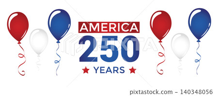 USA anniversary 250 years happy Independence Day balloons vector illustration USA anniversary 250 years happy Independence Day balloons vector illustration 140348056