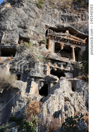 Lycian tombs. Turkey Fethiye. King tombs. Lycian tombs. Turkey Fethiye. King tombs. 140348563