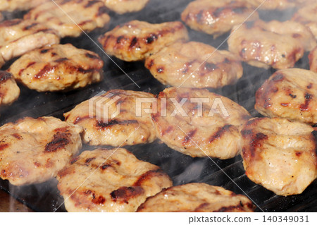 delicious grilled meatballs at the restaurant delicious grilled meatballs at the restaurant 140349031