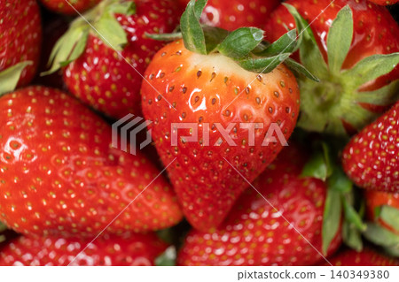 Summer organic strawberries background for food design 140349380