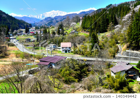 從小川村眺望地岳和鹿島谷山（長野縣小川村）[2026年4月] 140349442