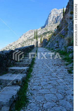 Montenegro, Kotor, city walls, road along the city walls Montenegro, Kotor, city walls, road along the city walls 140350042