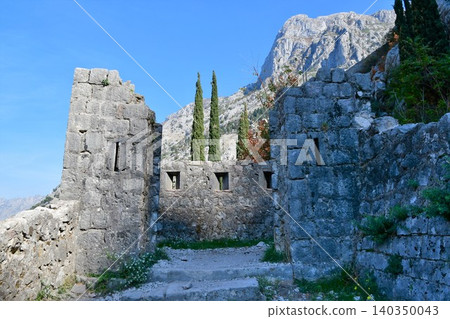 Montenegro, Kotor, city walls, road along the city walls Montenegro, Kotor, city walls, road along the city walls 140350043