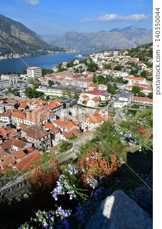 Montenegro, Kotor, Old Town, Streetscape, View from the City Walls, Kotor Bay Montenegro, Kotor, Old Town, Streetscape, View from the City Walls, Kotor Bay 140350044
