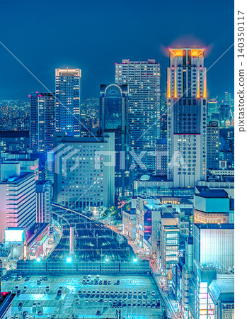 大阪夜景照片：大都會的清涼璀璨景象 [日本大阪夜景] 140350117