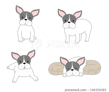 Cute French Bulldog Pose Set 140350365