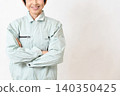 A smiling Asian female worker with her arms crossed. 140350425