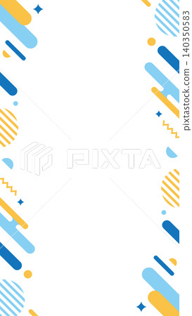 Refreshing geometric pattern frame, blue and yellow pop background material, business/IT background, vertical 2 Refreshing geometric pattern frame, blue and yellow pop background material, business/IT background, vertical 2 140350583