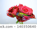 The in-camera multiple exposure photograph of red roses and Japanese patterns is beautiful. 140350640