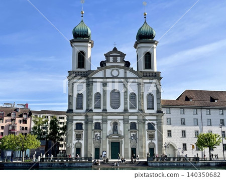 [Switzerland] The facade of the Church of Jesus in Lucerne 140350682