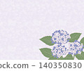 Japanese-style background material with washi paper texture and hydrangeas (pale purple) 140350830
