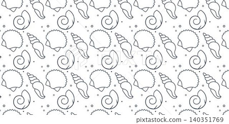 Seamless sea shell pattern vector background with various shell patterns. Seamless sea shell pattern vector background with various shell patterns. 140351769