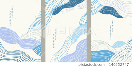 Abstract wave Japanese-style background Abstract wave Japanese-style background 140352747