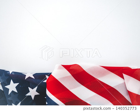 American flag on a white background American flag on a white background 140352773