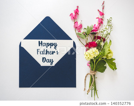 Happy Father's Day. Greeting card with a congratulatory message 140352776