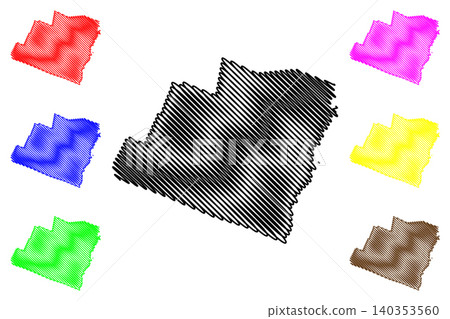 Orange County, State of Vermont (U.S. county, United States of America, USA, U.S., US) map vector illustration, scribble sketch Orange map 140353560