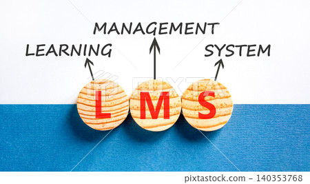 LMS learning management system symbol. Concept words LMS learning management system on beautiful wooden circles. Beautiful white background. Business LMS learning management system concept. Copy space LMS learning management system symbol. Concept words LMS learning management system on beautiful wooden circles. Beautiful white background. Business LMS learning management system concept. Copy space 140353768
