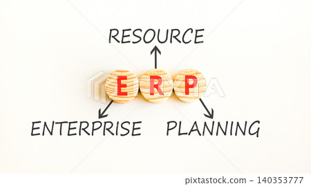 ERP enterprise resource planning symbol. Concept words ERP enterprise resource planning on beautiful wooden circles. Beautiful white background. Business ERP concept. Copy space. ERP enterprise resource planning symbol. Concept words ERP enterprise resource planning on beautiful wooden circles. Beautiful white background. Business ERP concept. Copy space. 140353777