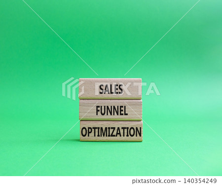Sales Funnel Optimization symbol. Concept word Sales Funnel Optimization on wooden blocks. Beautiful green background. Business and Sales Funnel Optimization. Copy space Sales Funnel Optimization symbol. Concept word Sales Funnel Optimization on wooden blocks. Beautiful green background. Business and Sales Funnel Optimization. Copy space 140354249