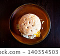 Ciabatta burger with egg, lettuce and tomato Ciabatta burger with egg, lettuce and tomato 140354503
