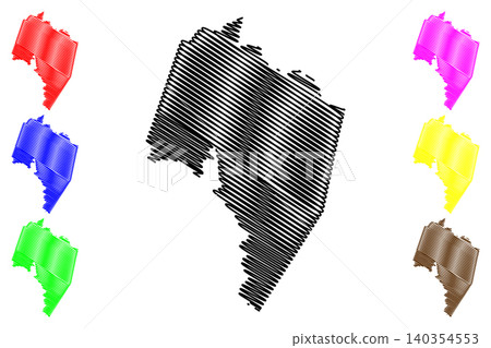 Charlotte County, Commonwealth of Virginia (U.S. county, United States of America, USA, U.S., US) map vector illustration, scribble sketch Charlotte map 140354553
