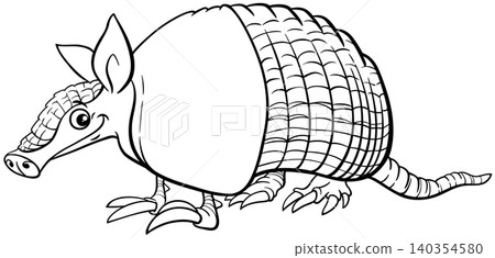 cartoon armadillo wild animal character coloring page cartoon armadillo wild animal character coloring page 140354580