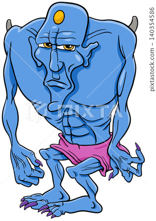 big blue monster character cartoon illustration big blue monster character cartoon illustration 140354586