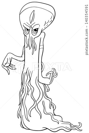 monster or fright fantasy character cartoon illustration coloring book 140354591