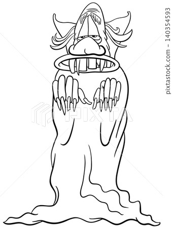 monster or vampire fantasy character cartoon illustration coloring page 140354593