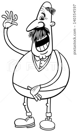 funny cartoon elderly man or senior character coloring page funny cartoon elderly man or senior character coloring page 140354597