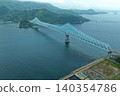 An aerial photograph overlooking the Ikitsuki Bridge in Hirado City, Nagasaki Prefecture. 140354786