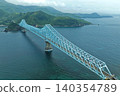 An aerial photograph overlooking the Ikitsuki Bridge in Hirado City, Nagasaki Prefecture. 140354789