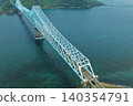 An aerial photograph overlooking the Ikitsuki Bridge in Hirado City, Nagasaki Prefecture. 140354791
