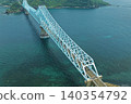 An aerial photograph overlooking the Ikitsuki Bridge in Hirado City, Nagasaki Prefecture. 140354792
