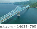 An aerial photograph overlooking the Ikitsuki Bridge in Hirado City, Nagasaki Prefecture. 140354795