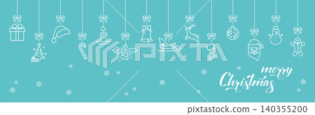 Merry Christmas greetings, elements linear icons on blue background, christmas ornament or decorations, winter holidays, new year, thin line symbols, editable stroke vector illustration eps10 Merry Christmas greetings, elements linear icons on blue background, christmas ornament or decorations, winter holidays, new year, thin line symbols, editable stroke vector illustration eps10 140355200