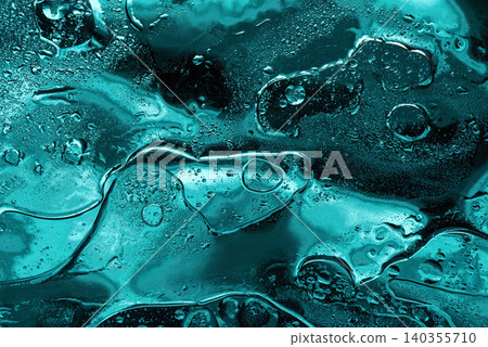 Dark green fluid texture with organic bubbles and lines 140355710