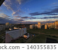 Minsk, Belarus - July 02, 2023: New high rise residential area equipped with parking space and playground, Minsk aerial cityscape 140355835