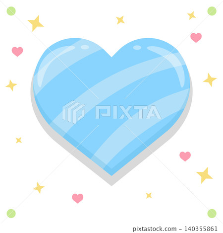 Cute bright blue striped heart shape vector illustration Cute bright blue striped heart shape vector illustration 140355861