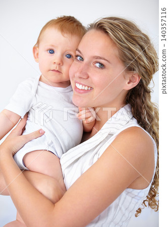 Happy mother, portrait and baby with love in care, trust or bonding together on holiday weekend at home. Face of mom or little toddler with smile for family, childhood or motherhood in relax at house Happy mother, portrait and baby with love in care, trust or bonding together on holiday weekend at home. Face of mom or little toddler with smile for family, childhood or motherhood in relax at house 140357116