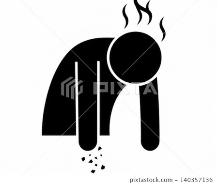 A pictogram of an exhausted person (fatigue, burnout, stress) A pictogram of an exhausted person (fatigue, burnout, stress) 140357136