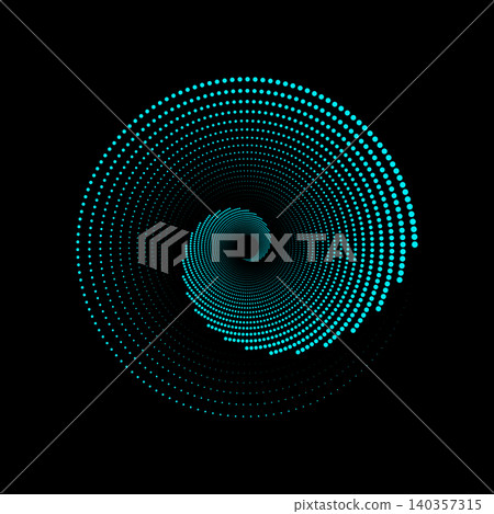 dot spiral vortex on black background 140357315
